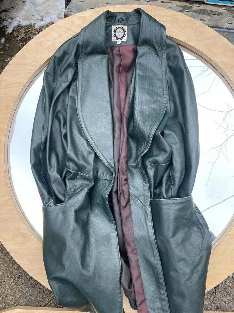 Syma by Pano Sereti Women's Black Genuine Leather Zip Out Lining Jacket Large